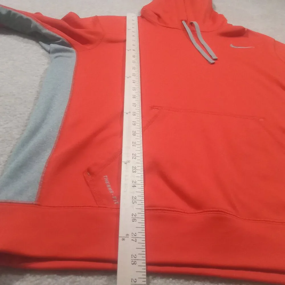 Nike Hoodie Men Size L Therma Fit Pullover Kangaroo Pocket Orange 465784-891